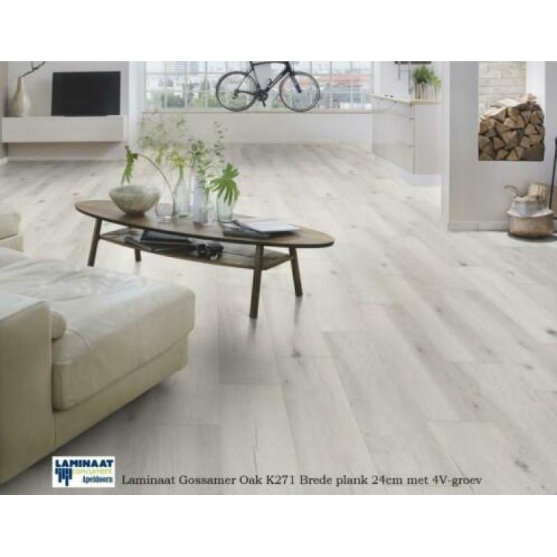 Laminaat Gossamer Oak K271 Wit 24cm brede €13,95p/m2