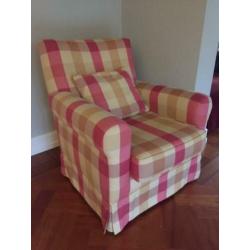 Fauteuil met ruitstof van Sanderson