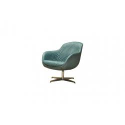 Buffel leren clubchair, swivel.