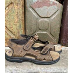 Licht bruine leer leren Montrex sandalen 44 kast opruiming