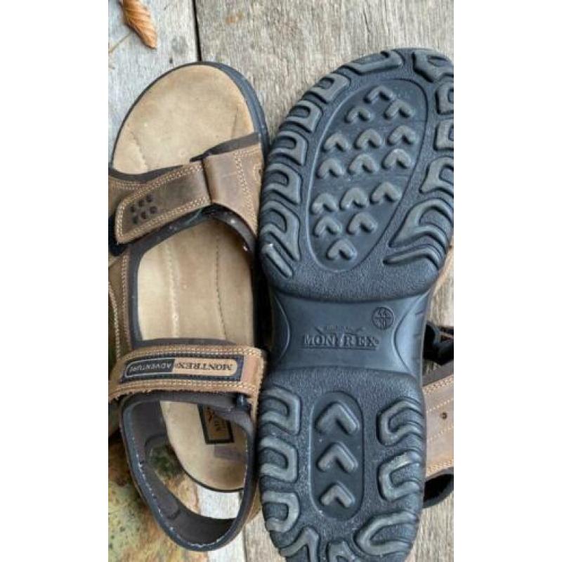 Licht bruine leer leren Montrex sandalen 44 kast opruiming