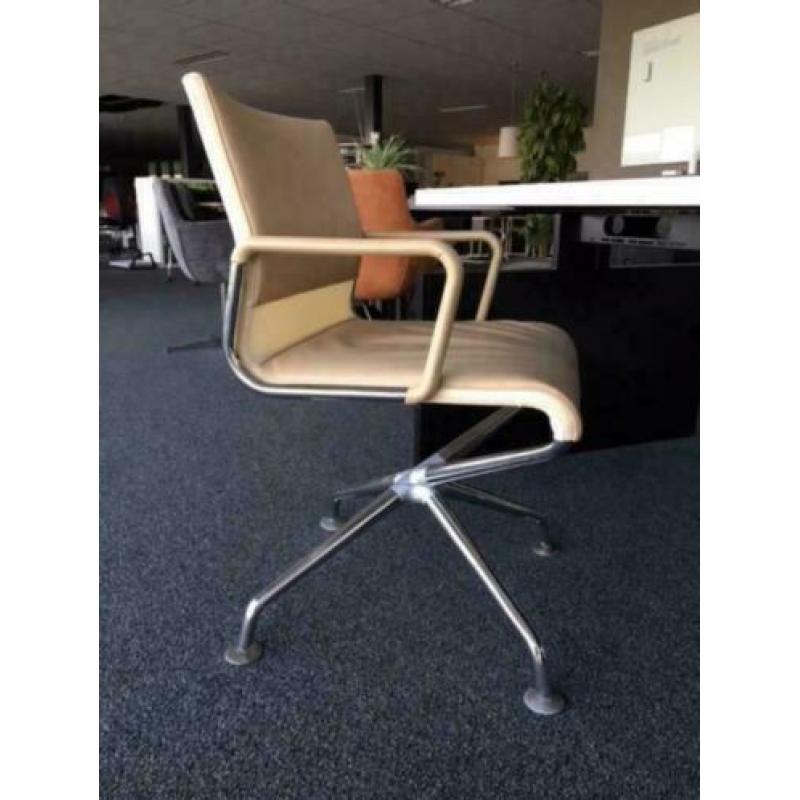 Exclusieve design stoelen Rosenthal X-cone creme leder 9st