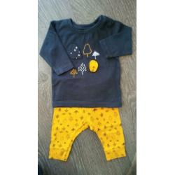 Babykleding jongen maat 56, setje v. Name It, okergeel/blauw