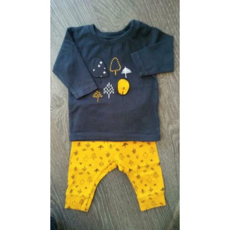 Babykleding jongen maat 56, setje v. Name It, okergeel/blauw