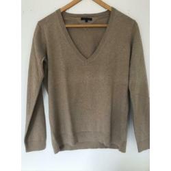 Tommy Hilfiger v hals trui beige maat L