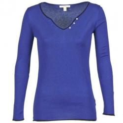 Kobaltblauwe Esprit Henley sweater trui pullover viscose S