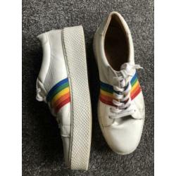 DWRS witte sneaker regenboog maat 39