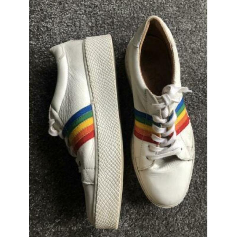 DWRS witte sneaker regenboog maat 39