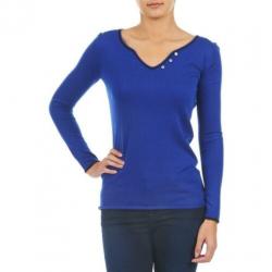 Kobaltblauwe Esprit Henley sweater trui pullover viscose S