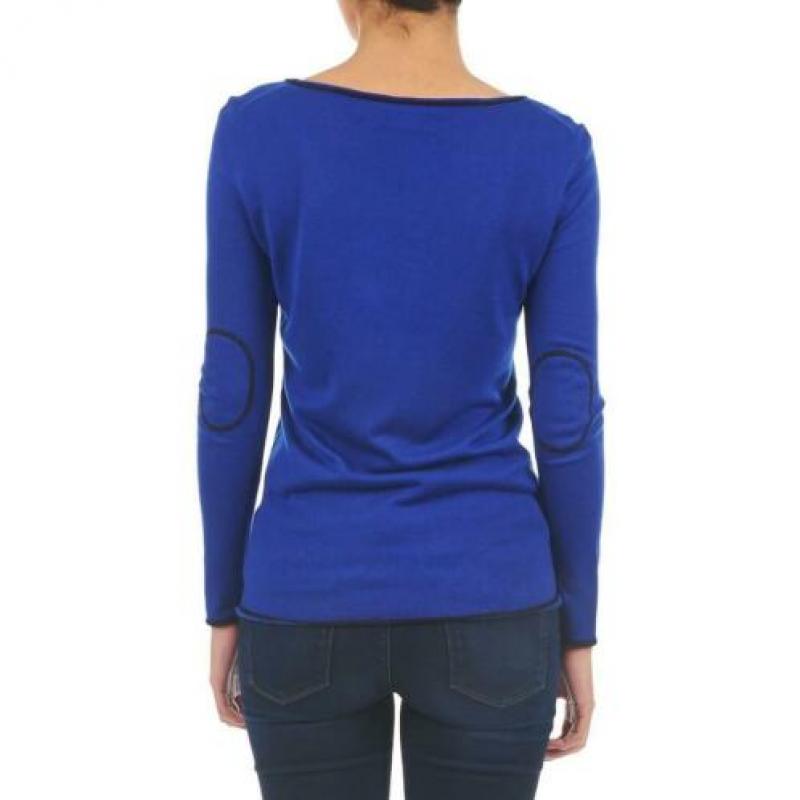 Kobaltblauwe Esprit Henley sweater trui pullover viscose S