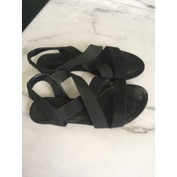 Zwarte dames slippers / sandalen maat 39