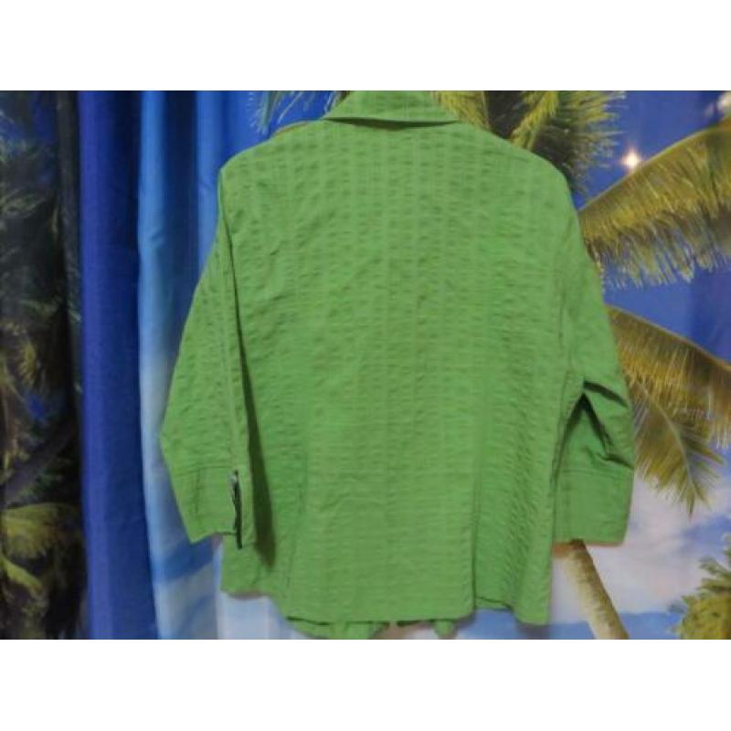 groene blouse structuurstof met rits mt 46 Etam