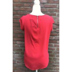 Only roze bijna rood shirt blouse maat 34/XS nieuw!!