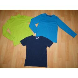 Set basic shirten (Esprit/Sturdy/C&A), maat 128/134 NIEUW!