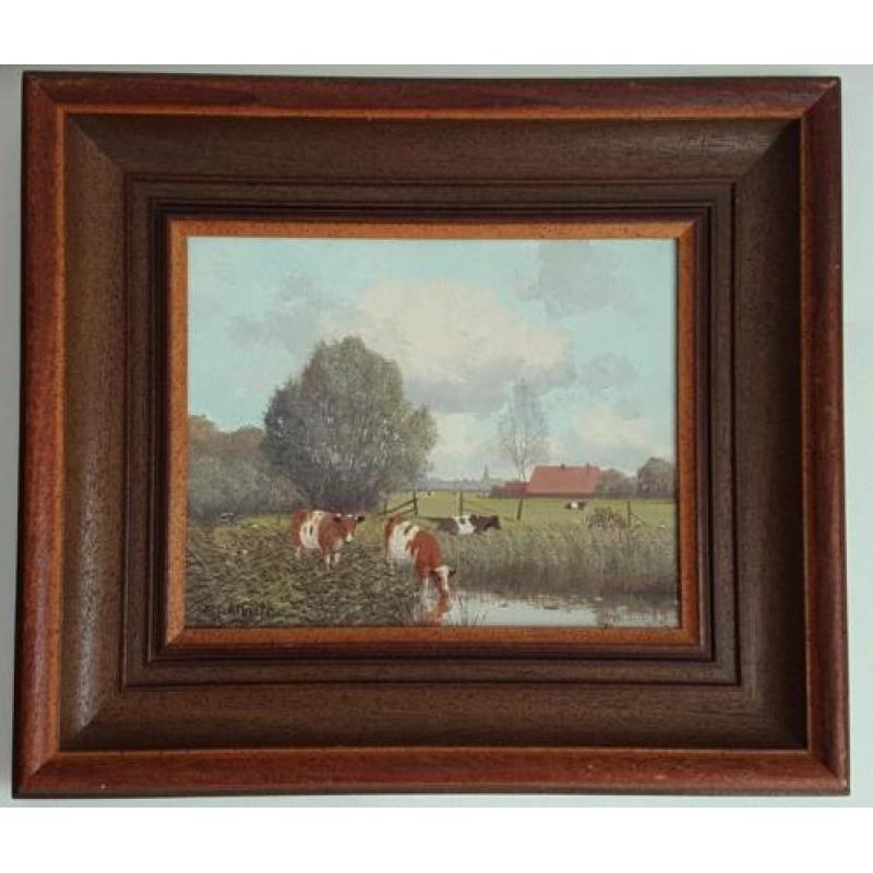 WJ ALBERTS schilderij olieverf landschap koeien oil painting