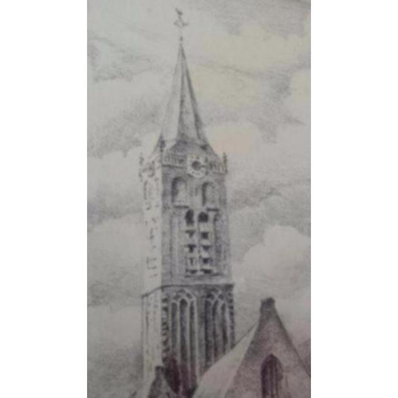 unieke tekening van Jan van Fucht kerk Beverwijk