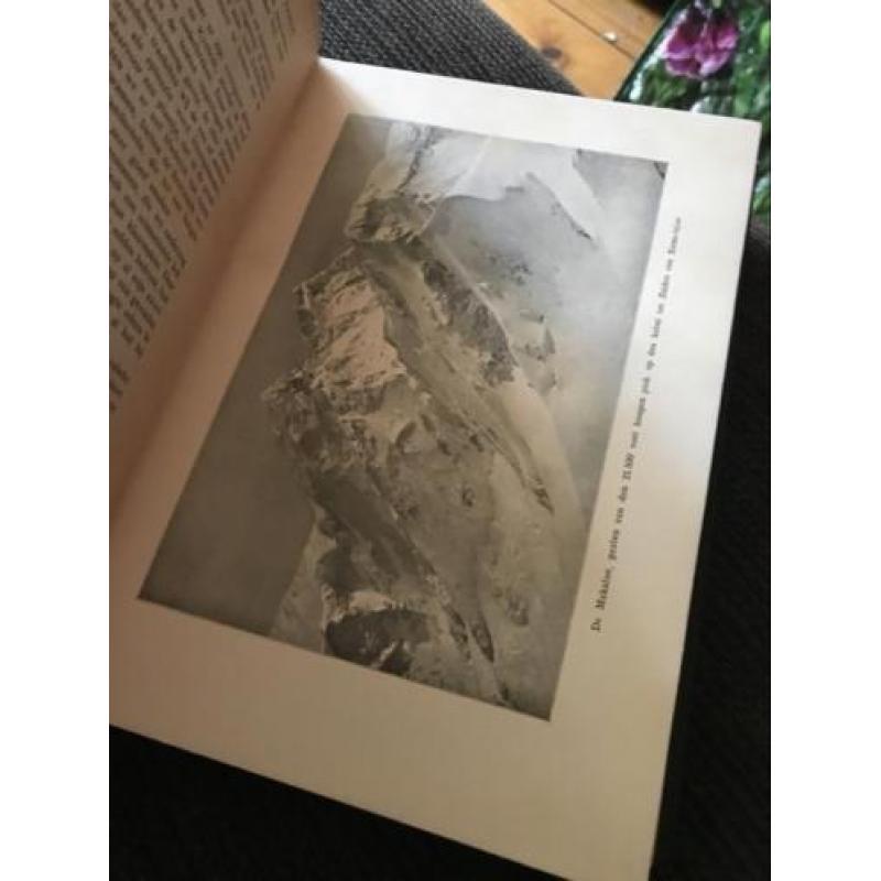 Boek uit 1925 over beklimming mount Everest 69 foto 1 kaart