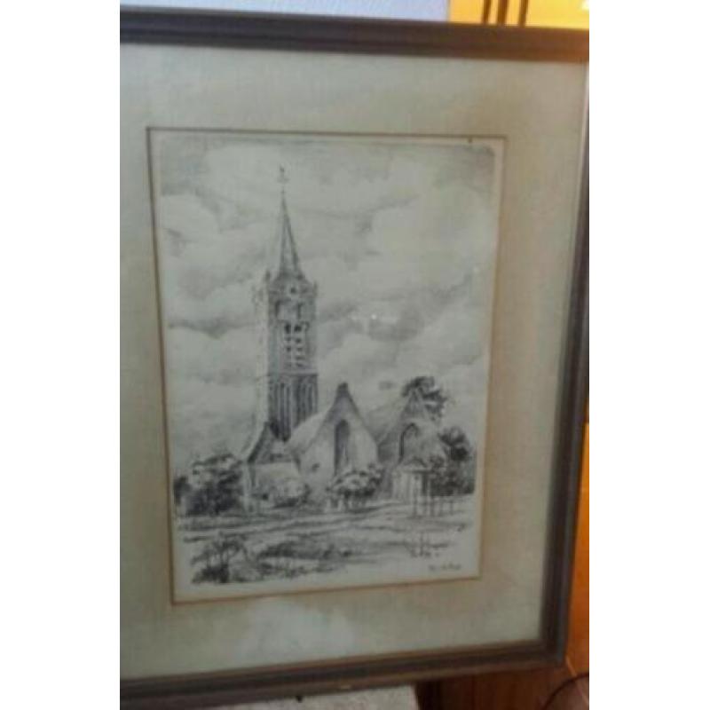 unieke tekening van Jan van Fucht kerk Beverwijk