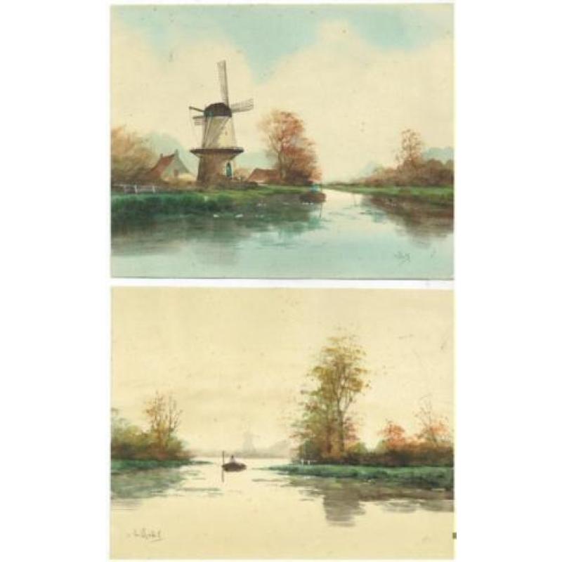 Willem Cornelis Rip (1856-1922)-2 aquarellen