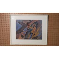 3422 - G. Nagel Medema 1965 pastel abstract - € 45