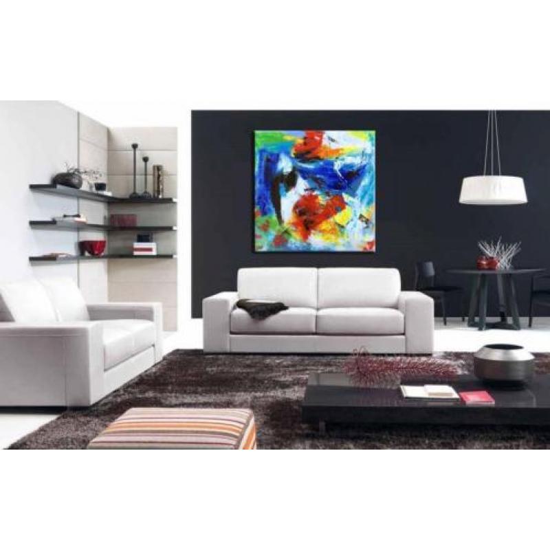 d921 Abstract modern olieverf schilderij 100x100cm