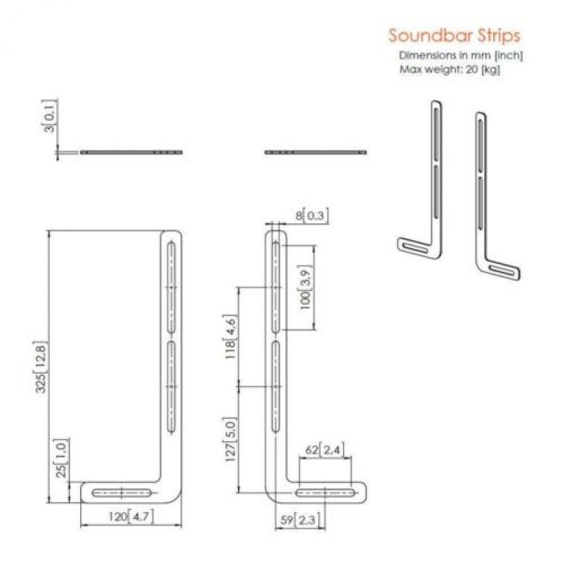 Vogels Sound 1250 muurbeugels