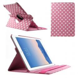 iPad Air 2 hoes roteerbaar polka dots roze