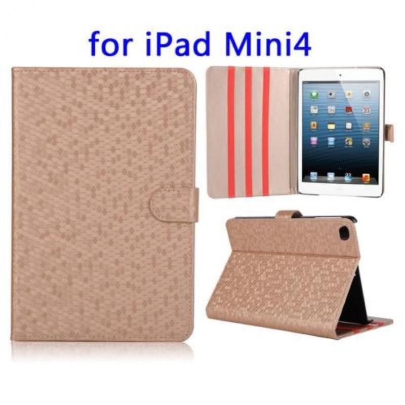 iPad mini 4 - hoes, cover, case - PU leder - Glitter Champag