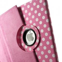 iPad Air 2 hoes roteerbaar polka dots roze