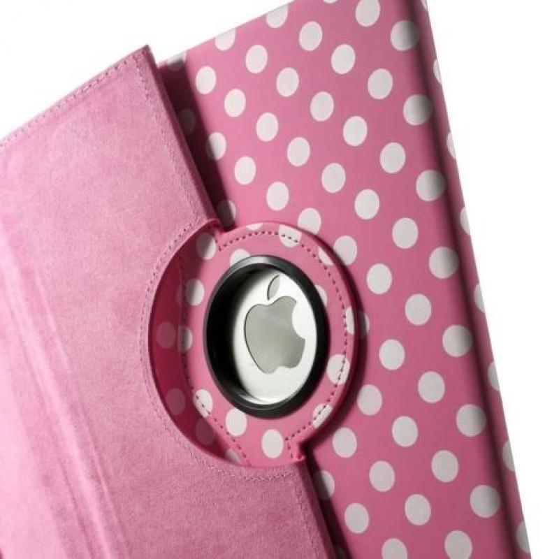 iPad Air 2 hoes roteerbaar polka dots roze