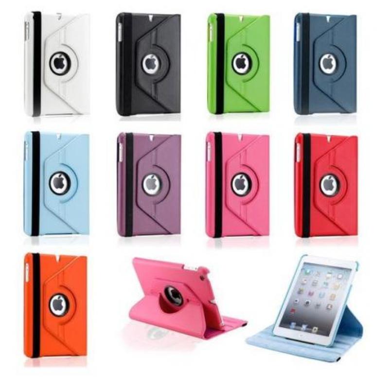 iPad Pro 12.9 inch lederen hoes hoesje 360 graden case Paars