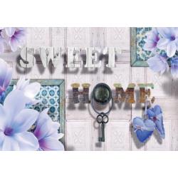 Hout fotobehang Sweet Home grijs, sfeer behang wand