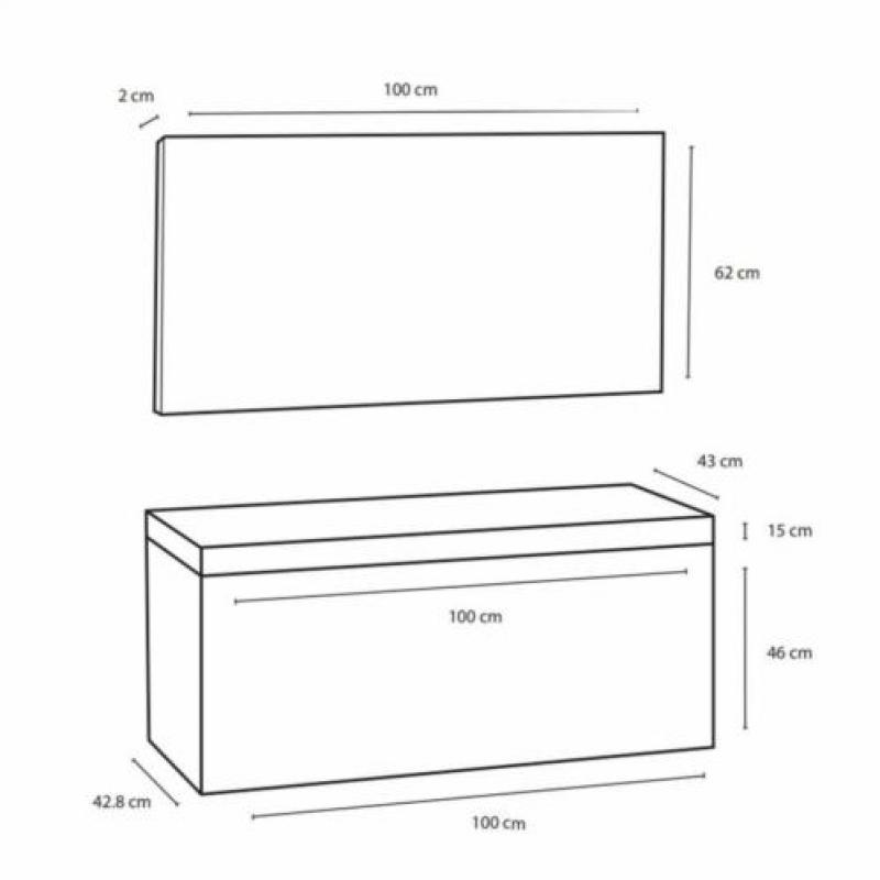 Badmeubelset Differnz The Collection 100x43x61 cm Zwart/W...