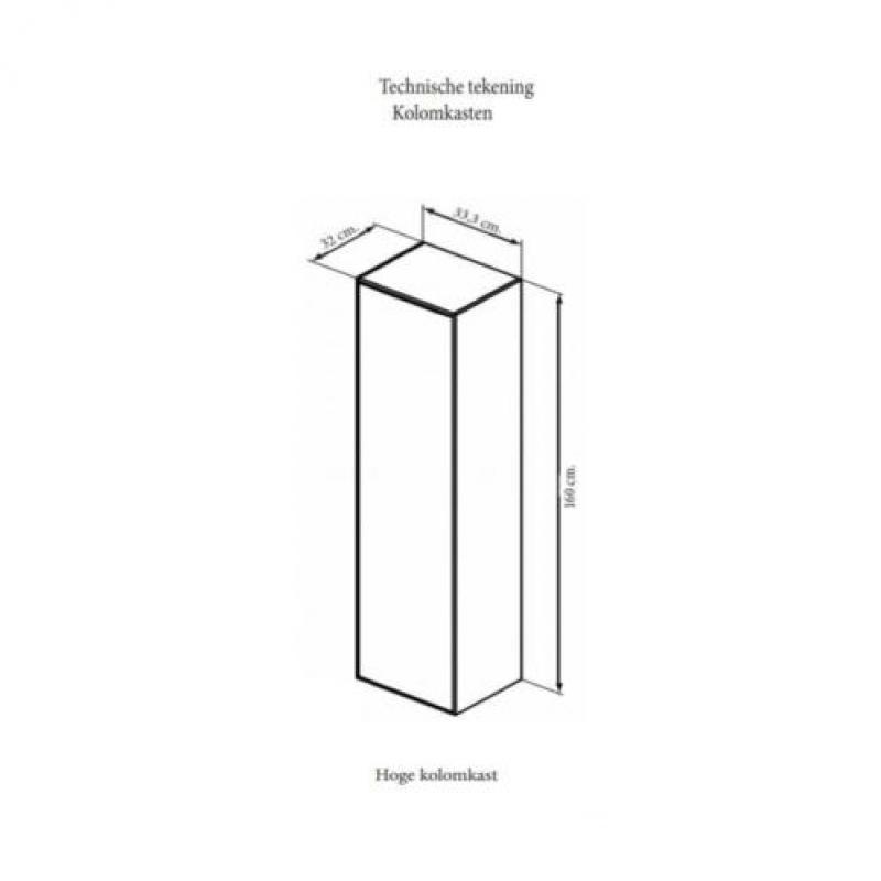 Kolomkast Sanicare Q15 1 Soft-Closing Deur 160x33,5x32 cm...