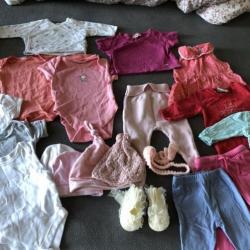 Baby meisje kleding pakket set maat 50/56 roze schoentjes