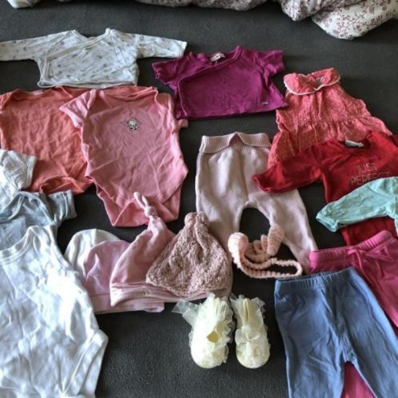 Baby meisje kleding pakket set maat 50/56 roze schoentjes